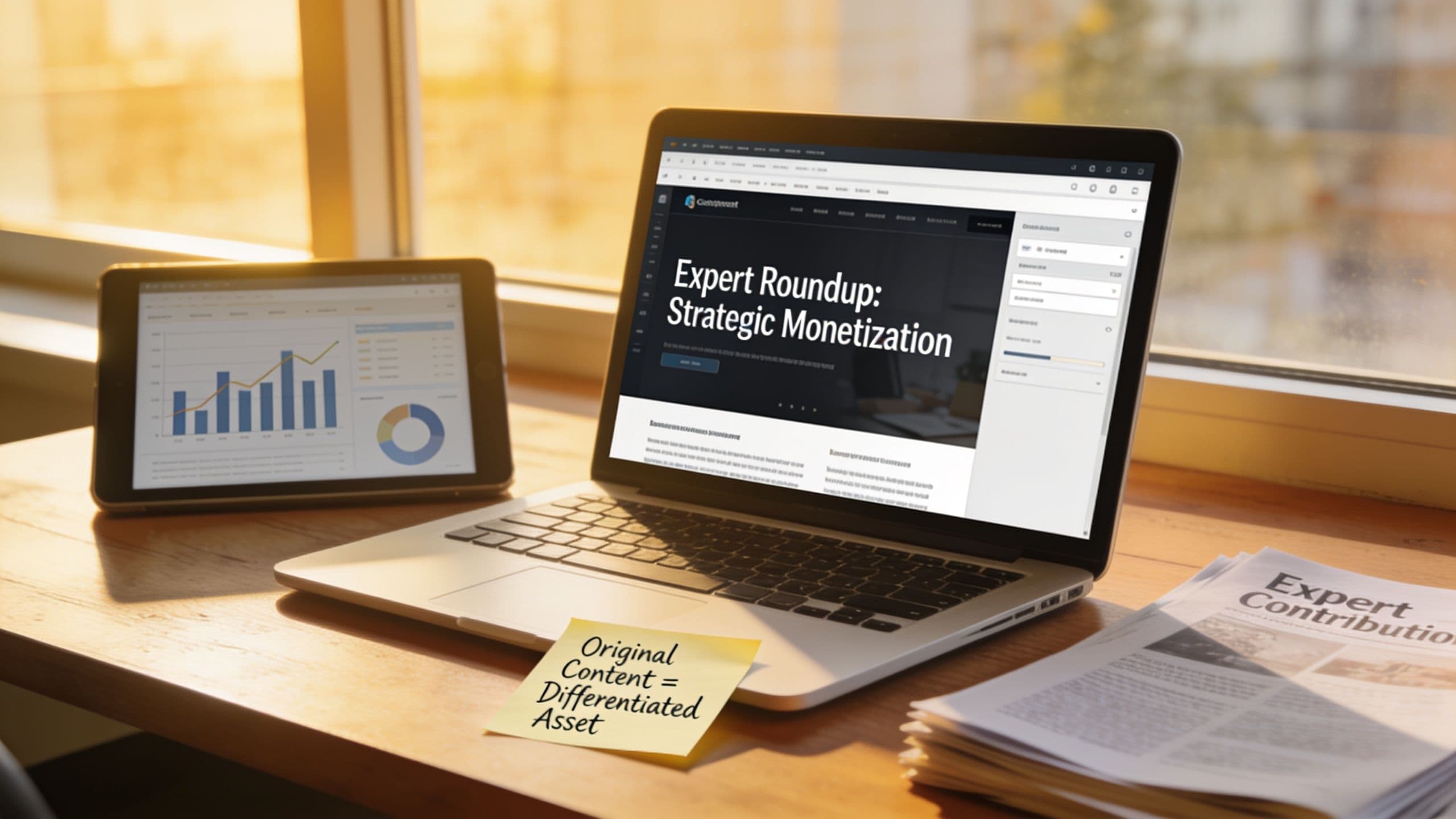 Editorial hero image for Content Sites That Monetize Expert Roundups Without Becoming Generic